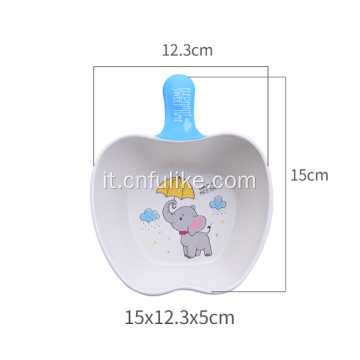 Ciotole di bambù a forma di mela per bambini